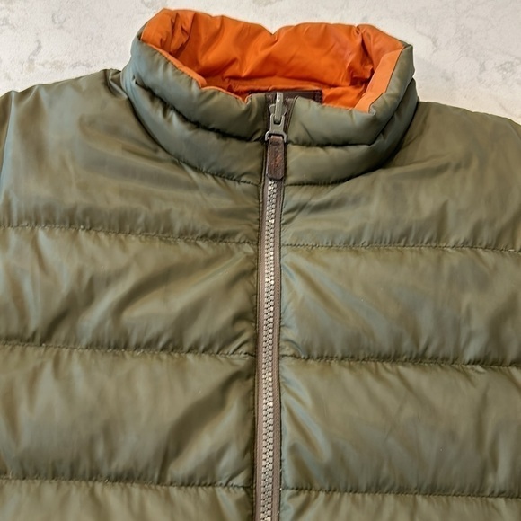 COACH Packable Reversible Lightweight Down Jacket Olive/Burnt Orange - Picture 3 of 16